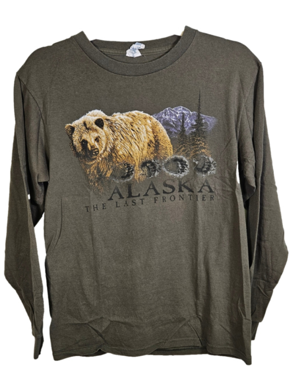 Alaska Bear The Last Frontier Long Sleeve T Shirt Brown Wildlife Adult Small